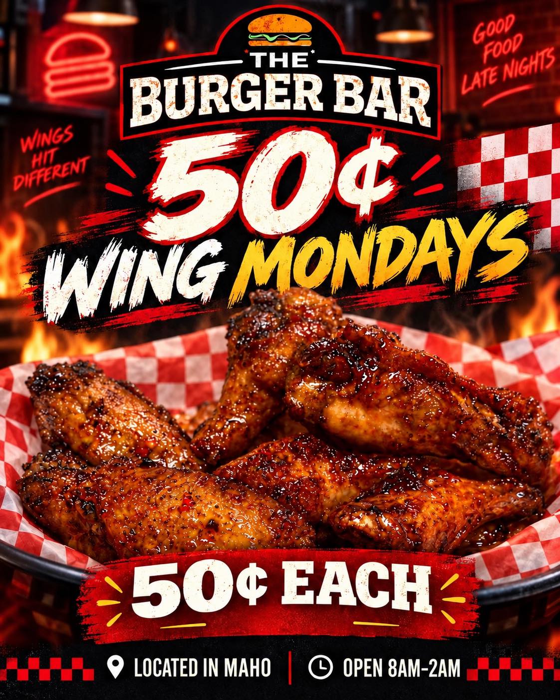 50¢ Wing Mondays